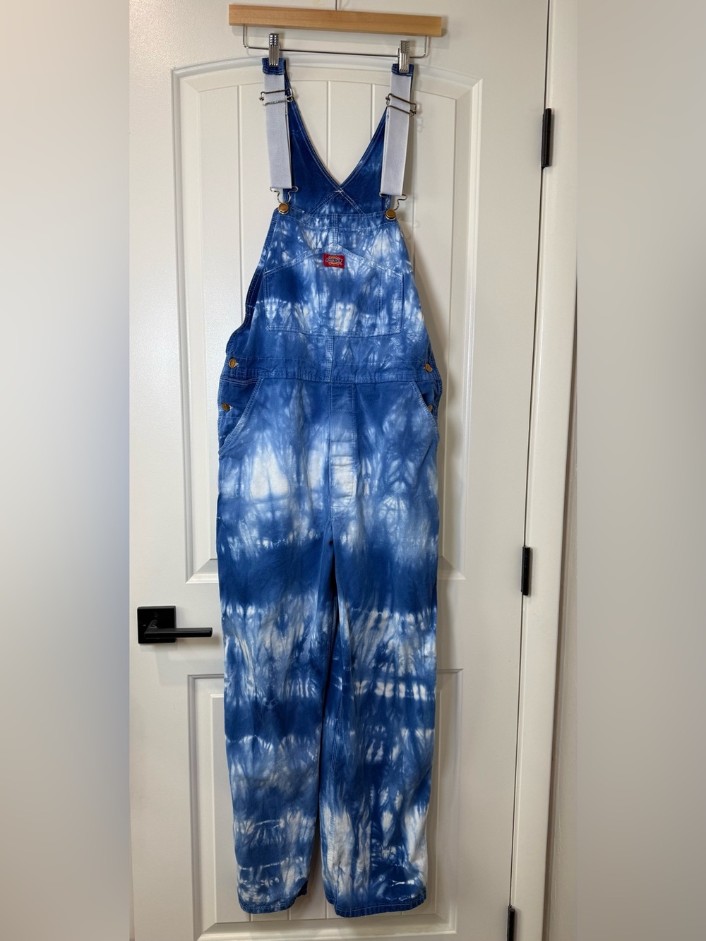 Dickies Utility Painter's Bib Overalls - blue tie dye